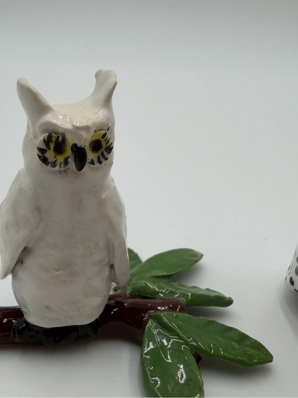 Vintage collection of five small, hand-painted ceramic/porcelain owl figurines